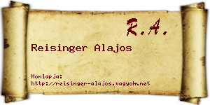 Reisinger Alajos névjegykártya